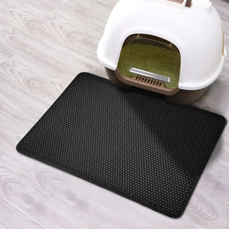 Tapis de litière pour chat CapteLit anti-grains à double couche