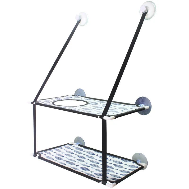 Hamac de fenêtre pour chat vu de l'intérieur du salon