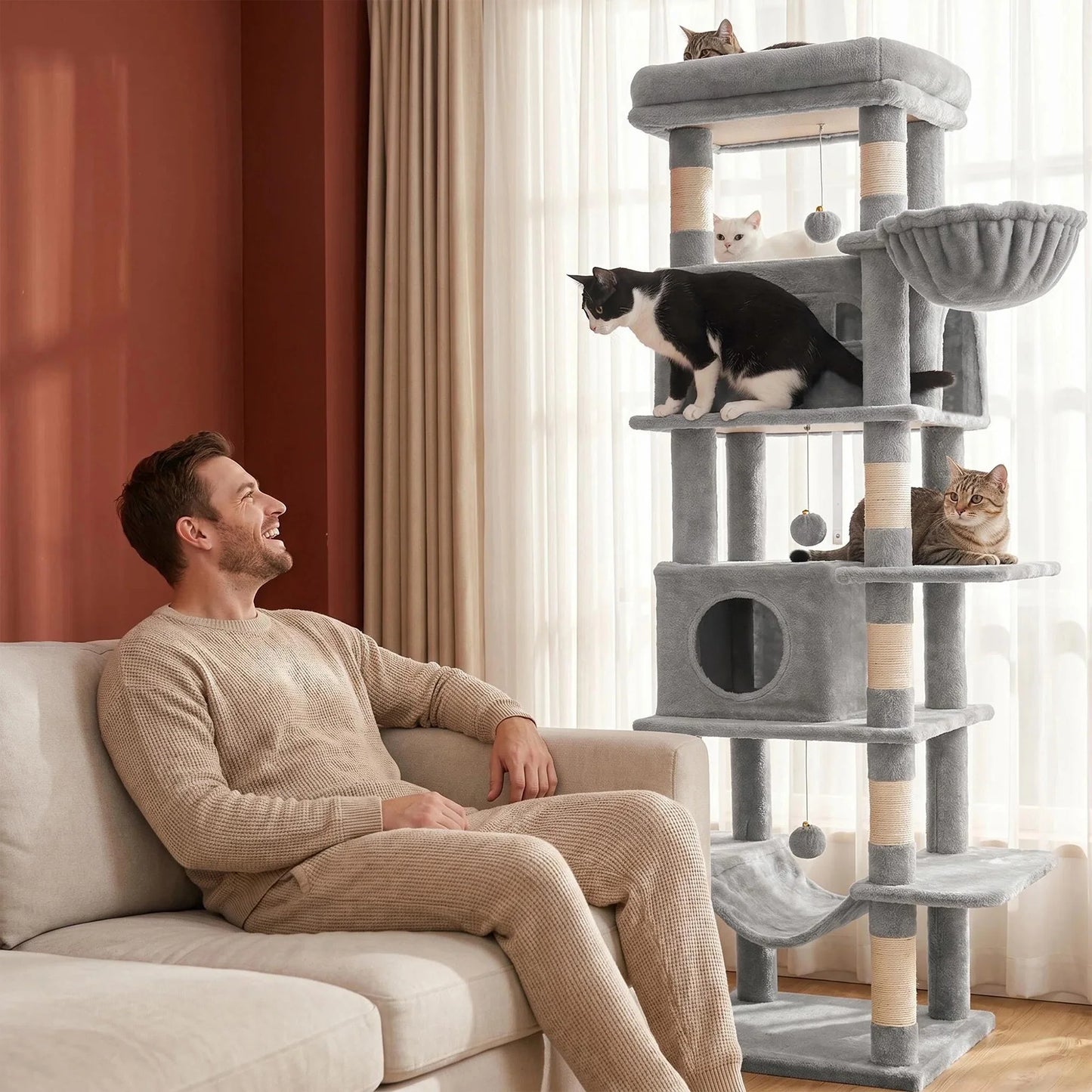 Arbre à Chat XXL | Stabilité Renforcée