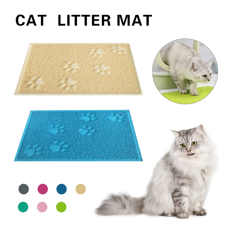 Tapis de litière pour chat anti-saletés à double couche