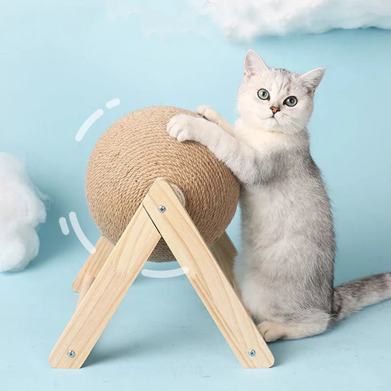 Griffoir chat stable avec balle en sisal pour faire ses griffes