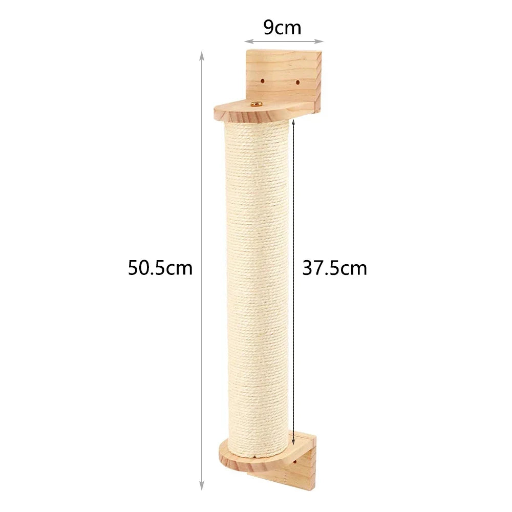 Griffoir chat mural en sisal et bois pour protéger les meubles