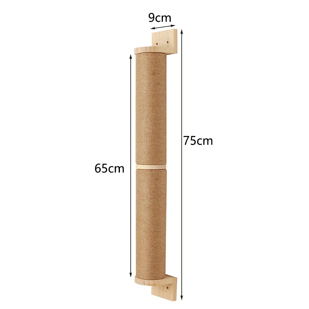 Griffoir chat mural en sisal et bois pour protéger les meubles