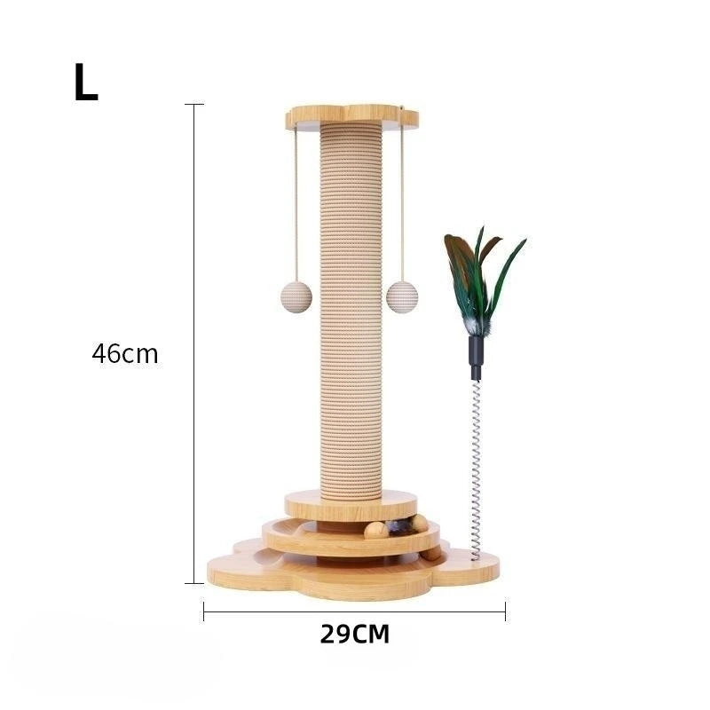 Griffoir chat Stabo en bois et sisal avec jouets