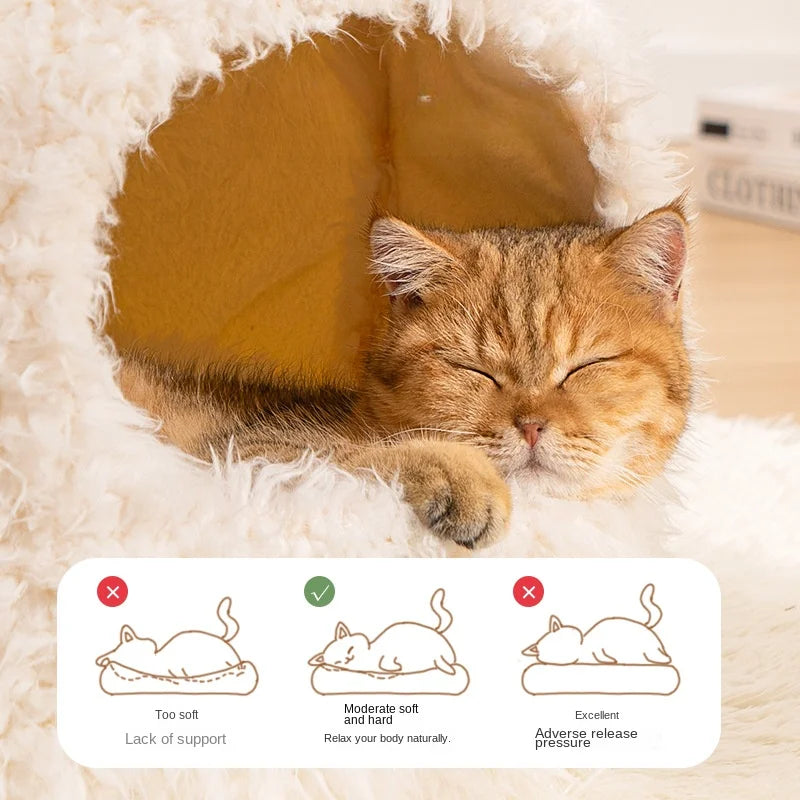 Niche douillette pour chat Cocoon en peluche douce