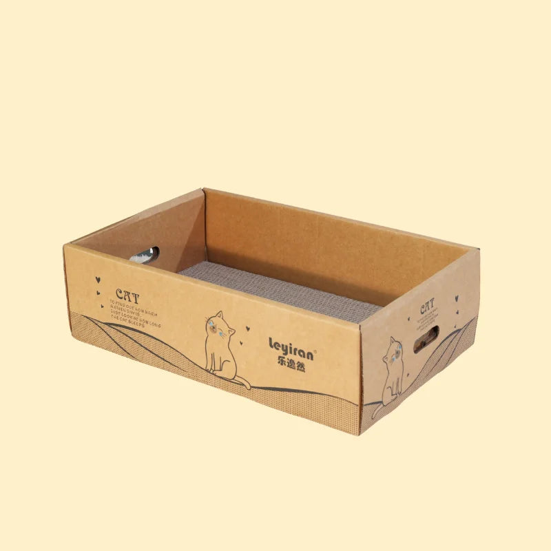 Griffoir chat en carton douillet et réversible pour le repos