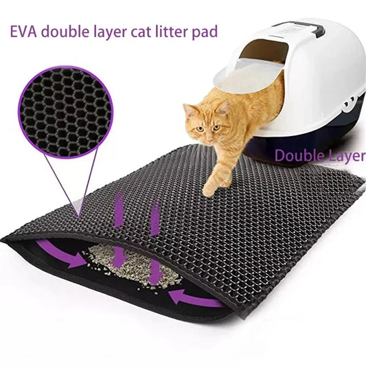 Tapis de litière pour chat CapteLit anti-grains à double couche