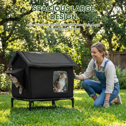 Niche isotherme pour chat extérieur résistante aux intempéries