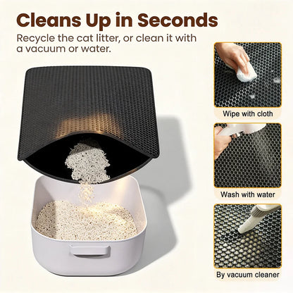 Tapis de litière pour chat anti-dispersion à double couche