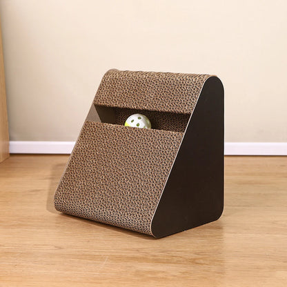 Griffoir chat ergonomique en carton avec jouets intégrés