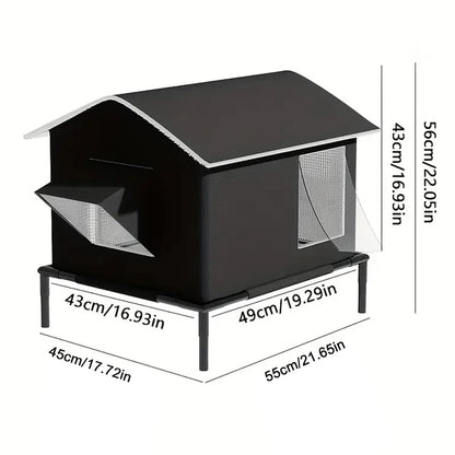 Niche isotherme pour chat extérieur résistante aux intempéries
