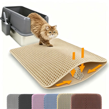 Tapis de litière pour chat anti-dispersion à double couche