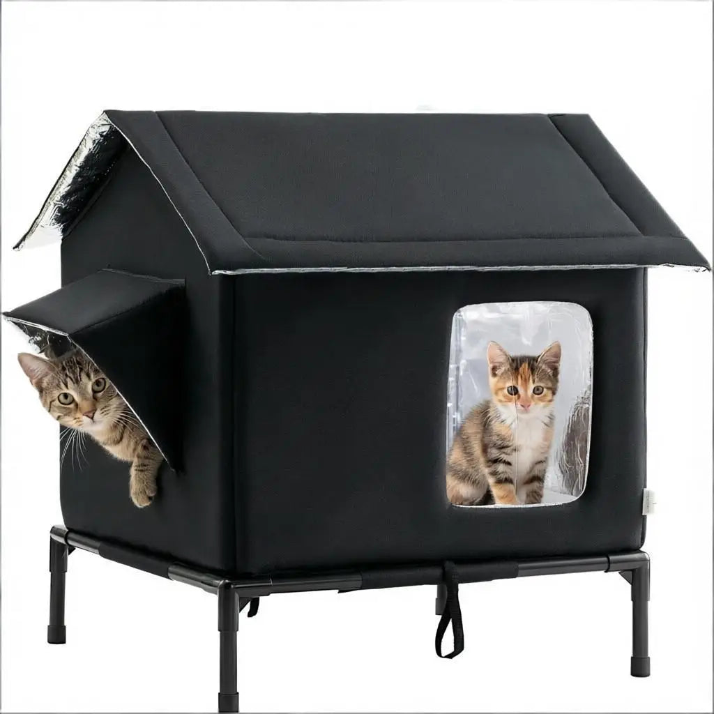 Niche isotherme pour chat extérieur résistante aux intempéries