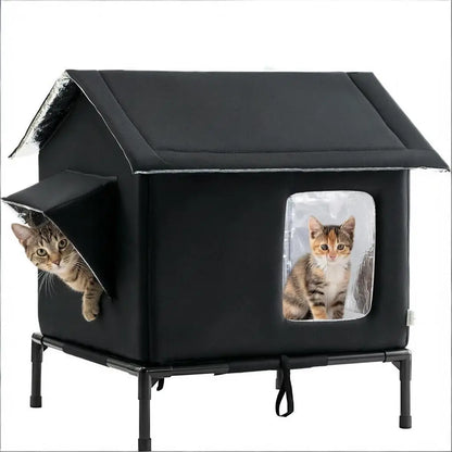 Niche isotherme pour chat extérieur résistante aux intempéries