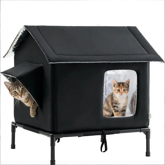 Niche isotherme pour chat extérieur résistante aux intempéries