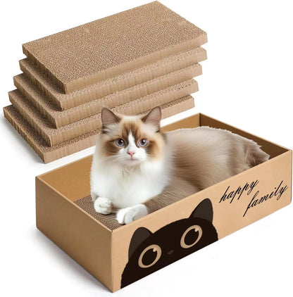 Griffoir chat en carton confortable avec espace de repos