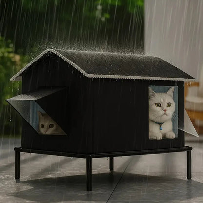 Niche isotherme pour chat extérieur résistante aux intempéries