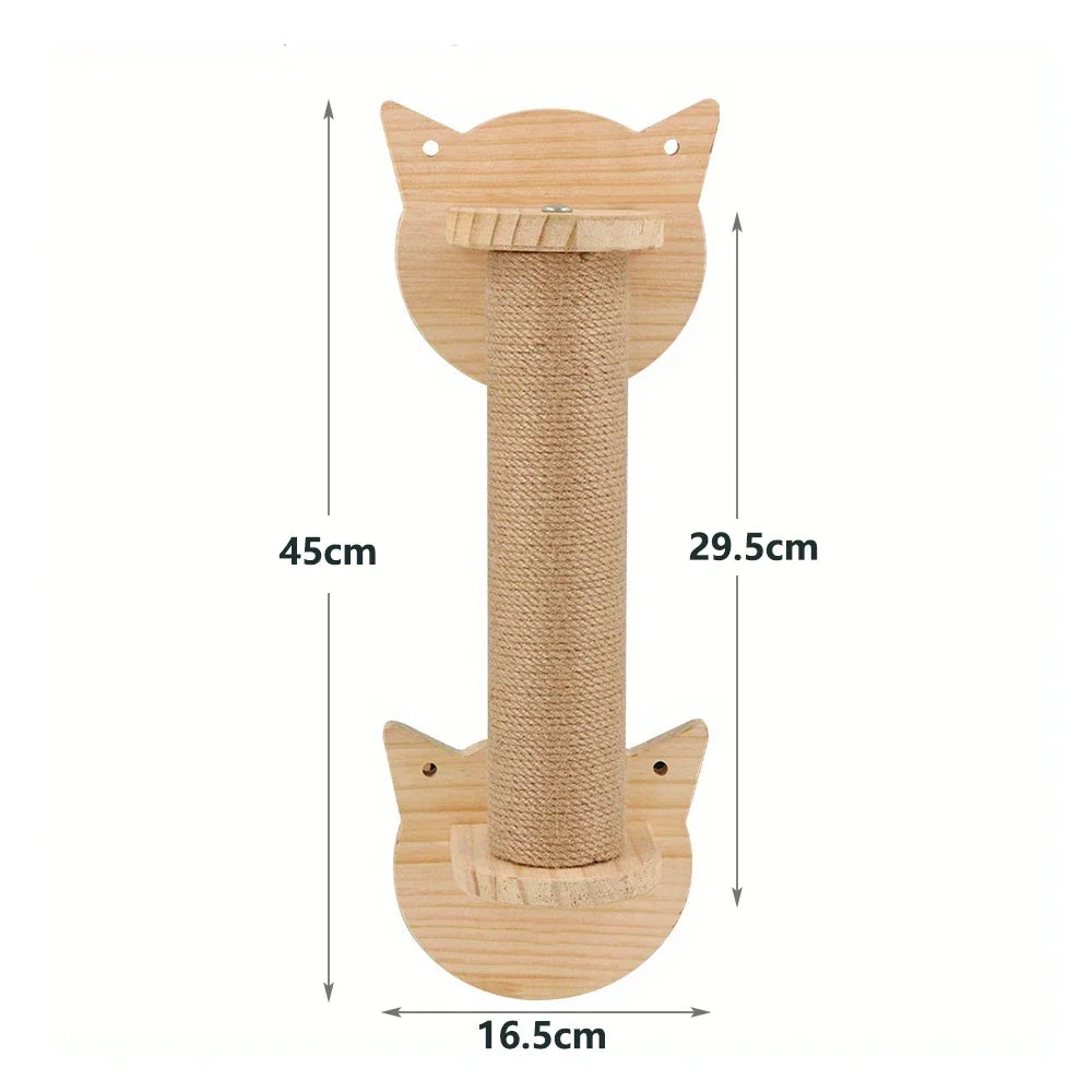 Griffoir chat mural en sisal et bois pour protéger les meubles