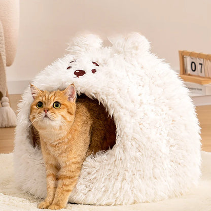 Niche douillette pour chat Cocoon en peluche douce