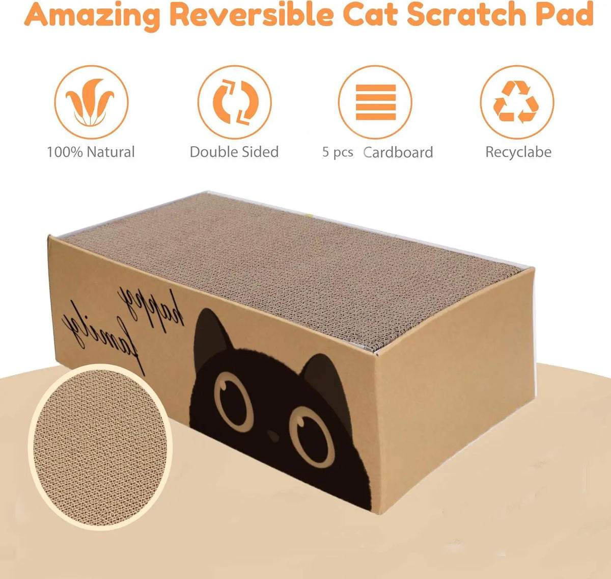 Griffoir chat en carton confortable avec espace de repos