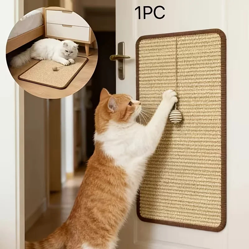 Griffoir chat en sisal avec balle suspendue pour faire ses griffes