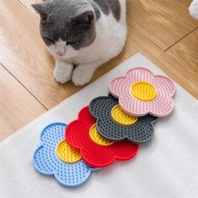 Tapis de léchage pour chat en silicone pour une dégustation apaisante