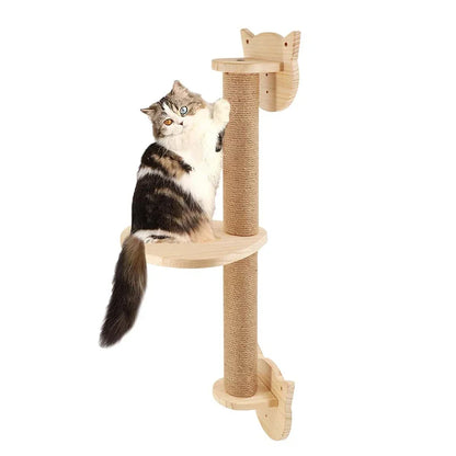 Griffoir chat mural en sisal et bois pour protéger les meubles