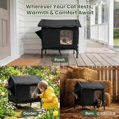 Niche isotherme pour chat extérieur résistante aux intempéries