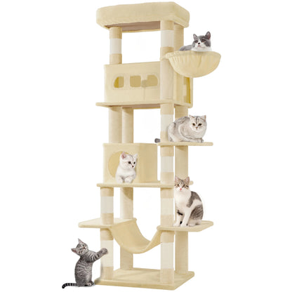Arbre à Chat Confort Design — Les niches fermées offrent des positions de repos variées.