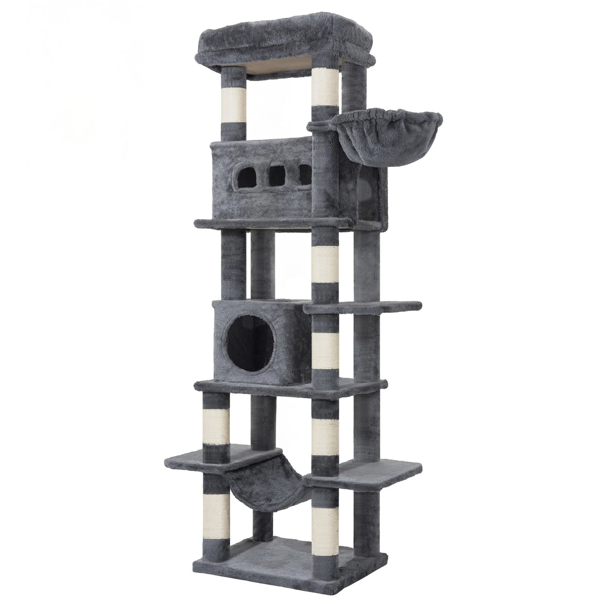 Arbre à Chat Confort Design — Parfois blotti dans la grotte protectrice.