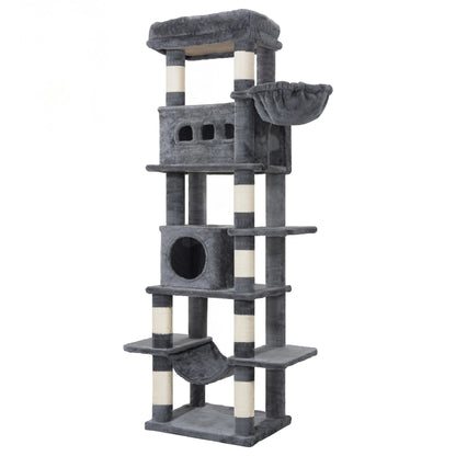Arbre à Chat Confort Design — Parfois blotti dans la grotte protectrice.