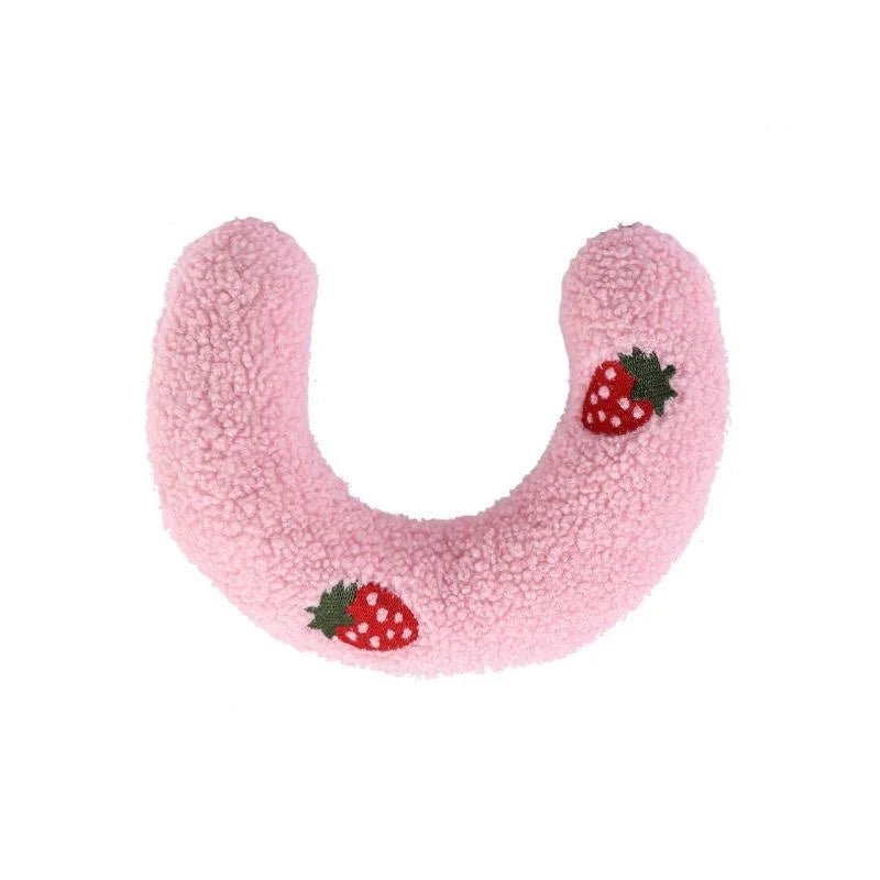 Détail du rembourrage doux du coussin en forme de U