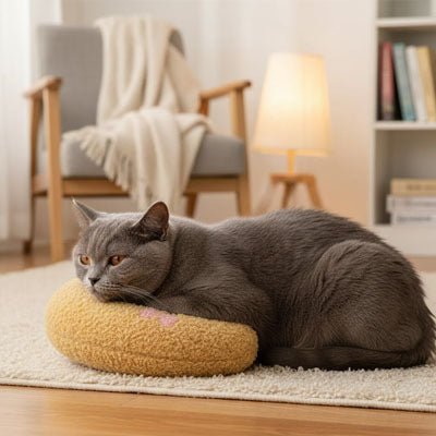 Coussin chat | Douillet Coton - Le Bonheur du Chat