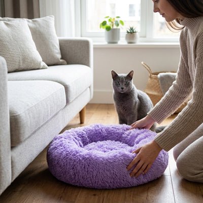 Détail du rembourrage moelleux du coussin donut