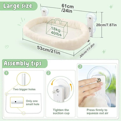 dimensions hamac fenetre chat 53x30cm 18kg