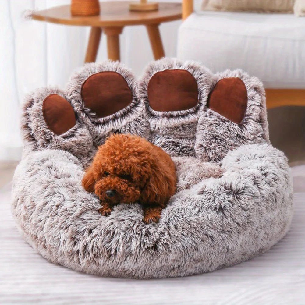 Coussin patte d'ours pour chat vue d'ensemble Gris