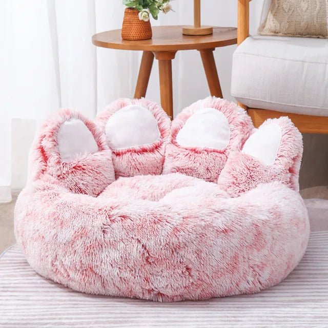 Coussin patte d'ours pour chat vue d'ensemble Rose