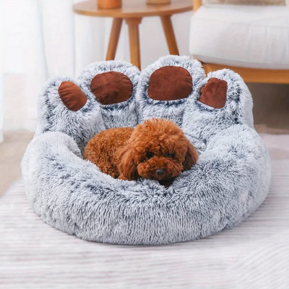 Coussin patte d'ours pour chat vue d'ensemble Gris