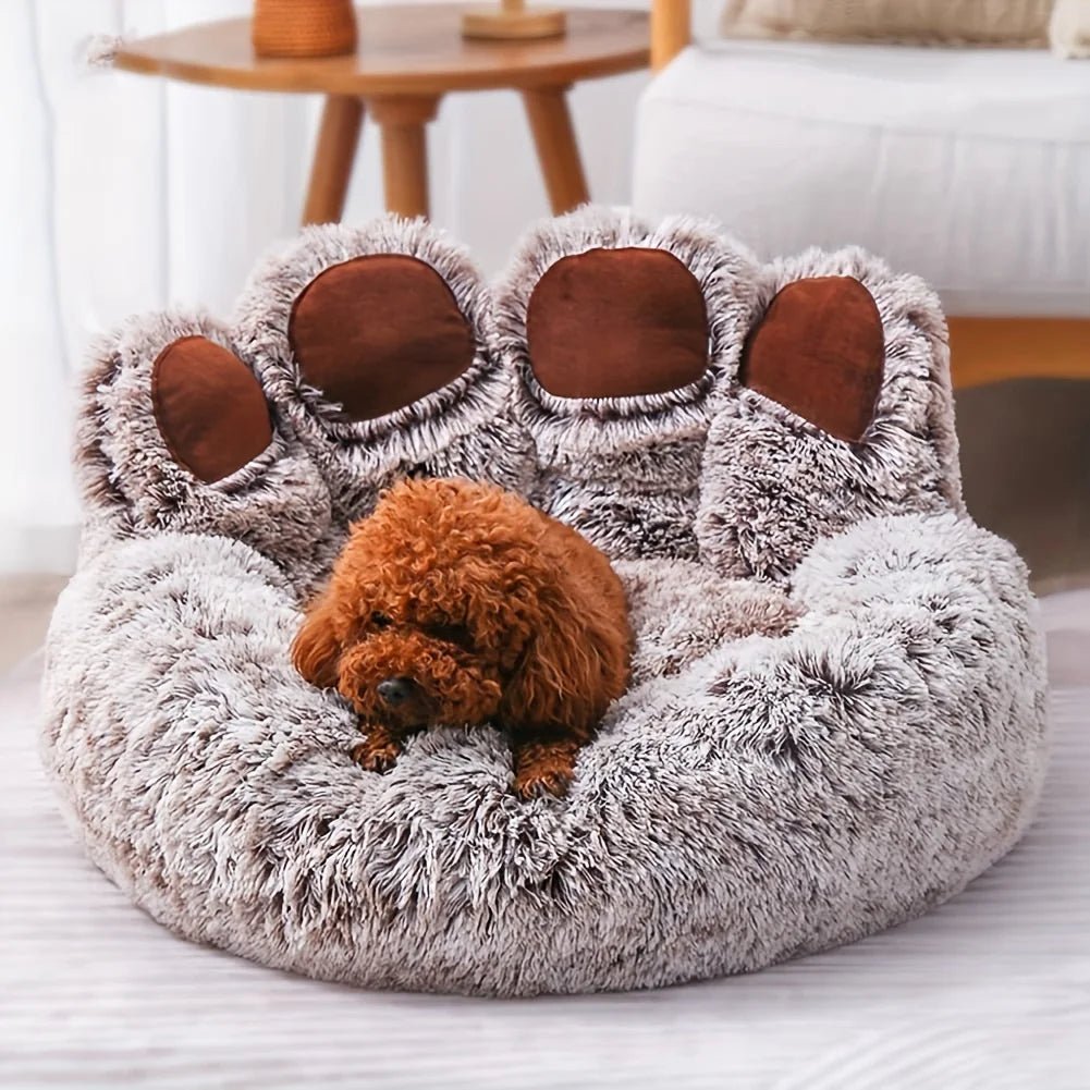 Coussin patte d'ours pour chat vue d'ensemble Gris