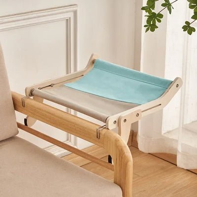Hamac bois pour chat vue d'ensemble Bleu
