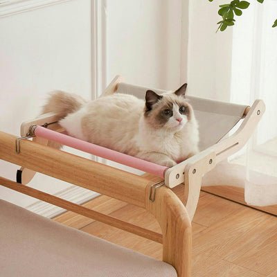Hamac bois pour chat vue d'ensemble Gris
