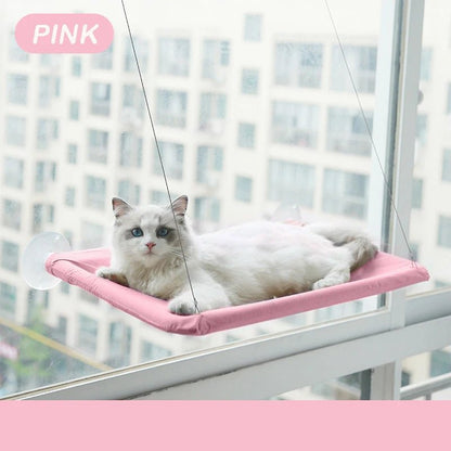 hamac chat fenetre rose