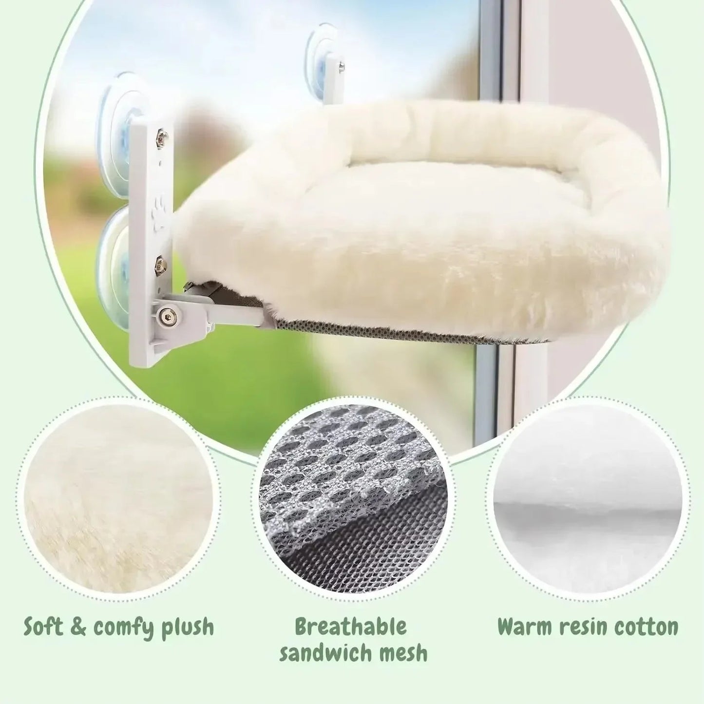 hamac fenetre chat materiaux peluche maille