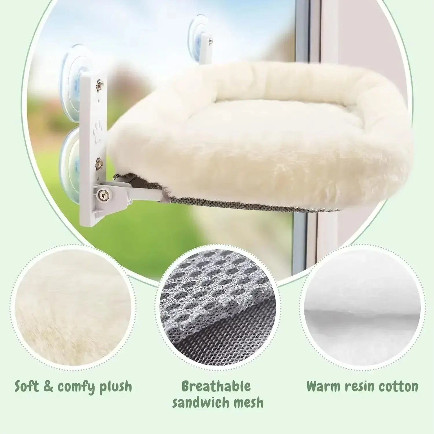 hamac fenetre chat materiaux peluche maille
