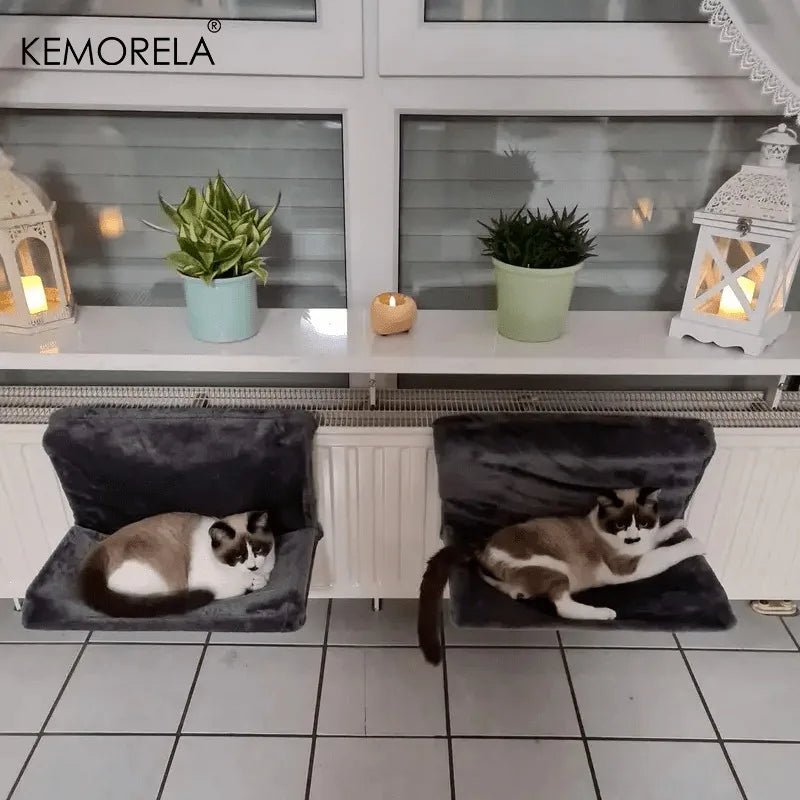 hamac radiateur chat duo gris fonce interieur