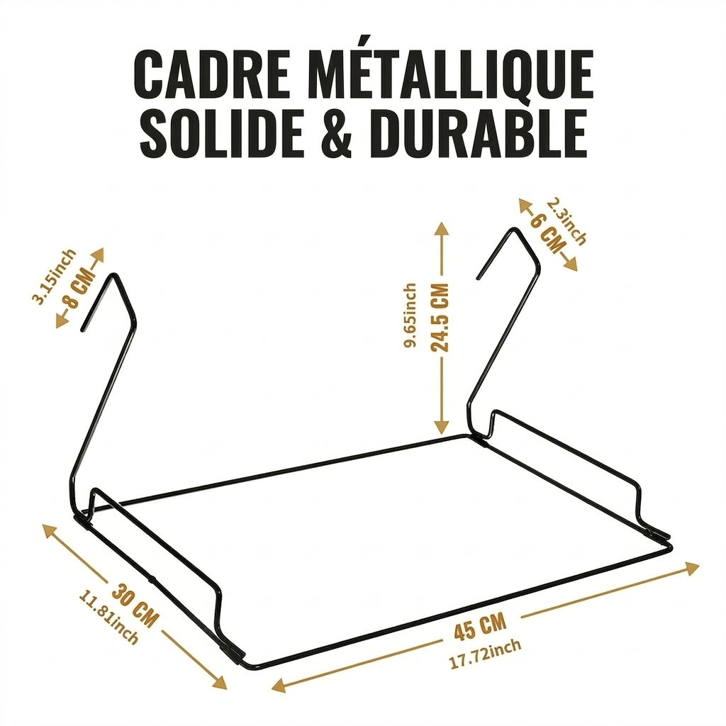 hamac radiateur chat cadre metal dimensions 45x30cm