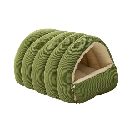 Lit grotte en peluche pour chat vue d'ensemble