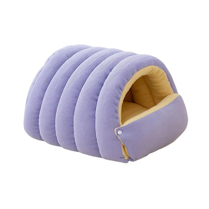 Lit grotte en peluche pour chat vue d'ensemble