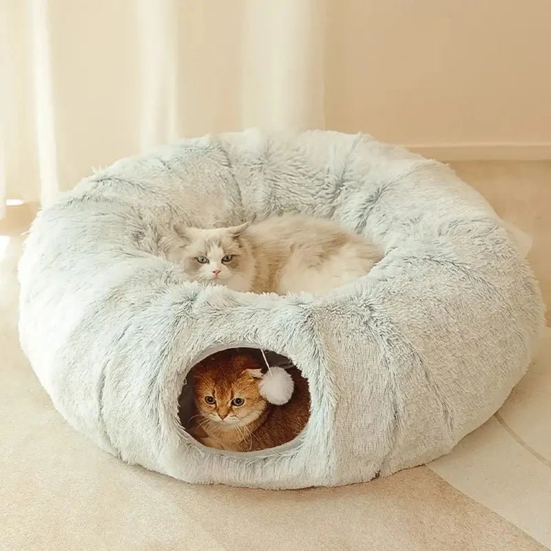 Lit pour Chat - CatLitTunnel™ - Gris - Le Bonheur du Chat