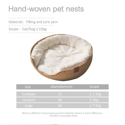 panier en osier pour chat | Tissé Main Naturel - Le Bonheur du Chat